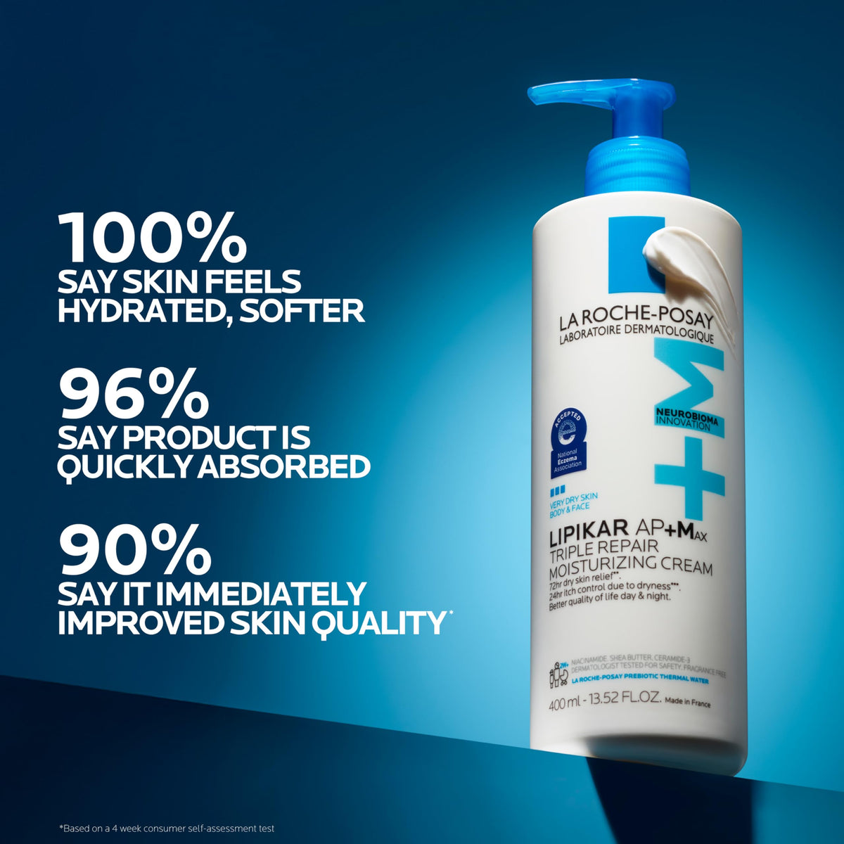 La Roche-Posay Lipikar AP+MAX Triple Repair Moisturizing Body Cream | Face & Body Lotion for Dry Skin with Shea Butter & Niacinamide | Gentle Moisturizer for Very Dry, Rough & Sensitive Skin
